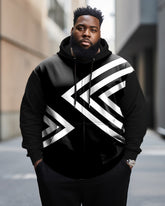 Men's Plus Size Classic Triangle Graphic Zip Hoodie